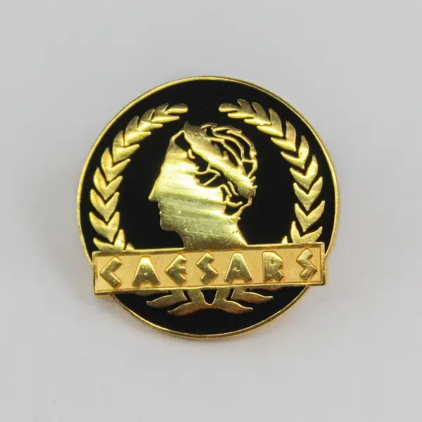 Vintage Pinnacle Designs Black and Gold Pin Caesars Casino Las Vegas
