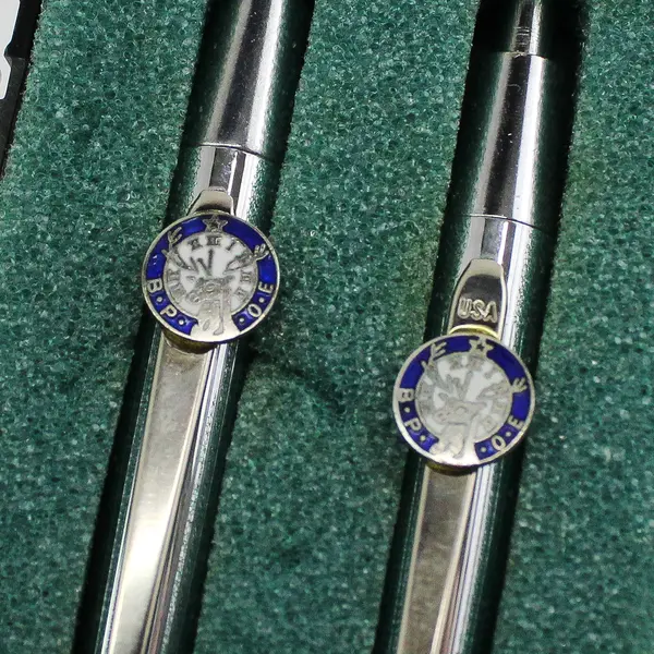 B.P.O.E. Club Chrome Pen & Pencil Set In Original Case