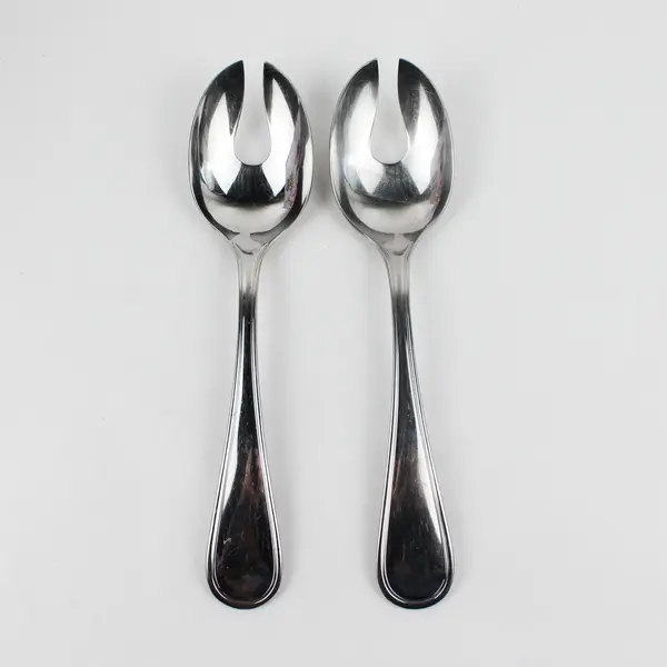 2 Pottery Barn Flatware PBN40 Pattern 18/8 SS Salad Serving Forks 11" Rare HTF