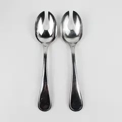 2 Pottery Barn Flatware PBN40 Pattern 18/8 SS Salad Serving Forks 11" Rare HTF