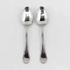 Lot of 2 Pottery Barn PBN23 Pattern 18/8 SS Oval Soup Spoons 8.13" Rare Items