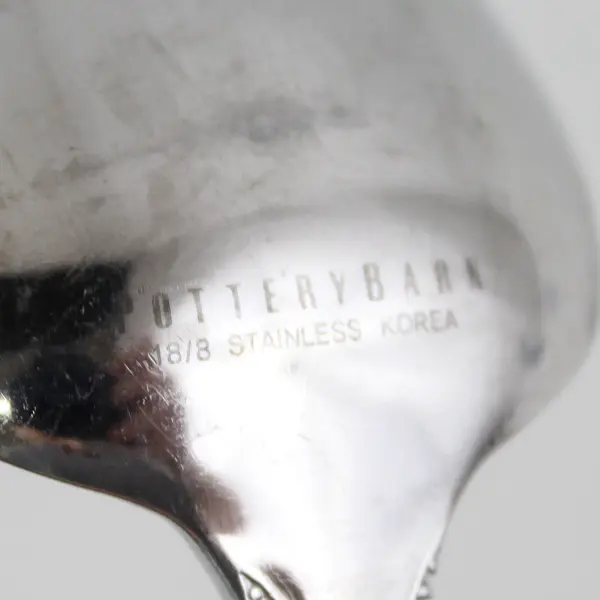 Lot of 2 Pottery Barn PBN23 Pattern 18/8 SS Oval Soup Spoons 8.13" Rare Items