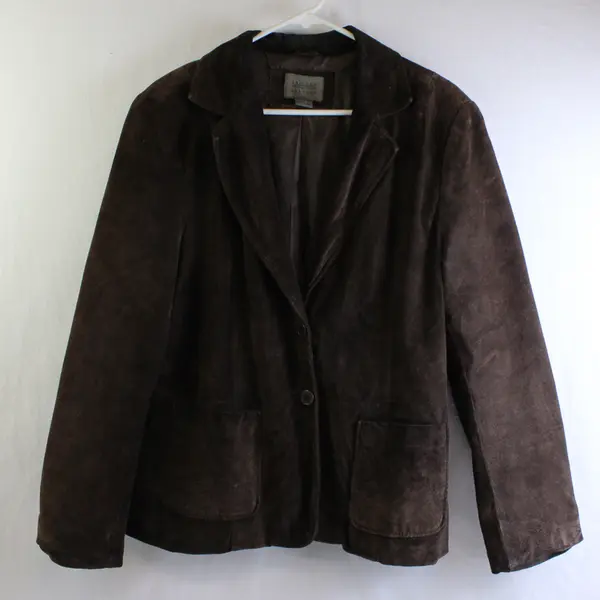 Uniform Leather Women's 14 Brown Suede 100% Leather Blazer Style Jacket