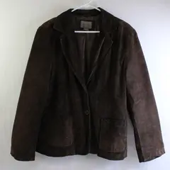 Uniform Leather Women's 14 Brown Suede 100% Leather Blazer Style Jacket