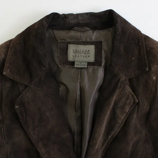 Uniform Leather Women's 14 Brown Suede 100% Leather Blazer Style Jacket