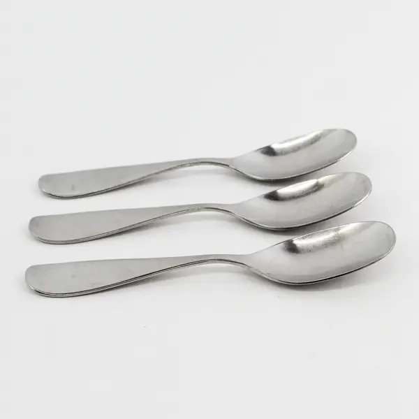 Lot of 3 Pottery Barn Flatware Octo Pattern SS Oval Soup Spoons 7" Rare HTF Item