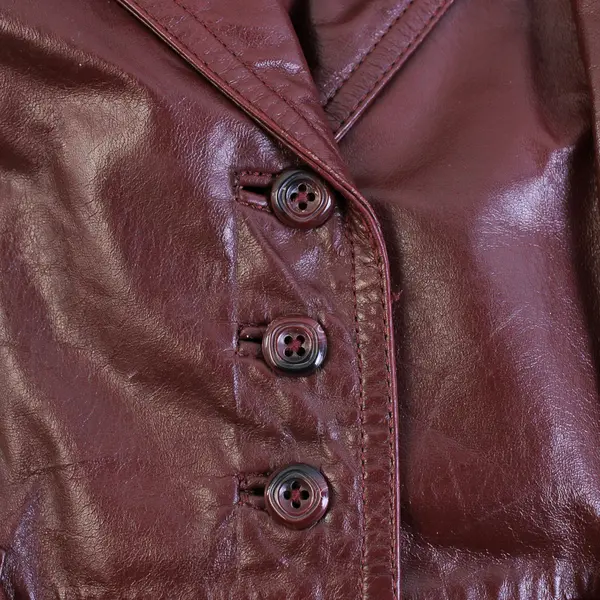 Vintage Wilsons Women's 10 Deep Red 3 Button Front Tie Waist Leather Jacket