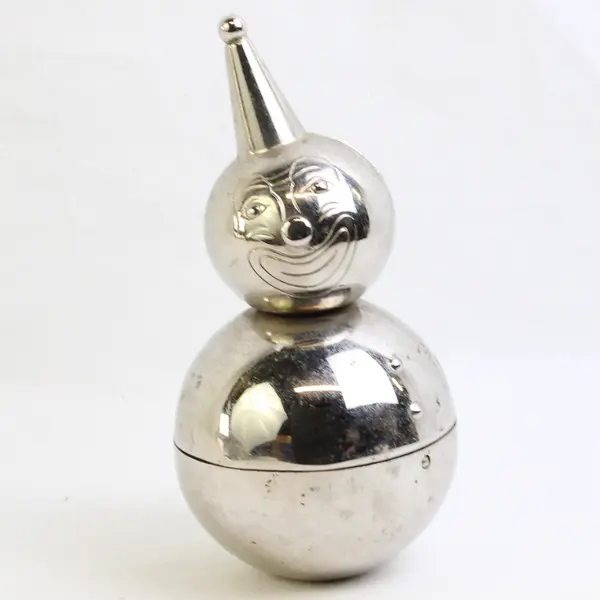 Vintage Metal Raimond Clown Roly Poly Coin Piggy Bank 6" Tall