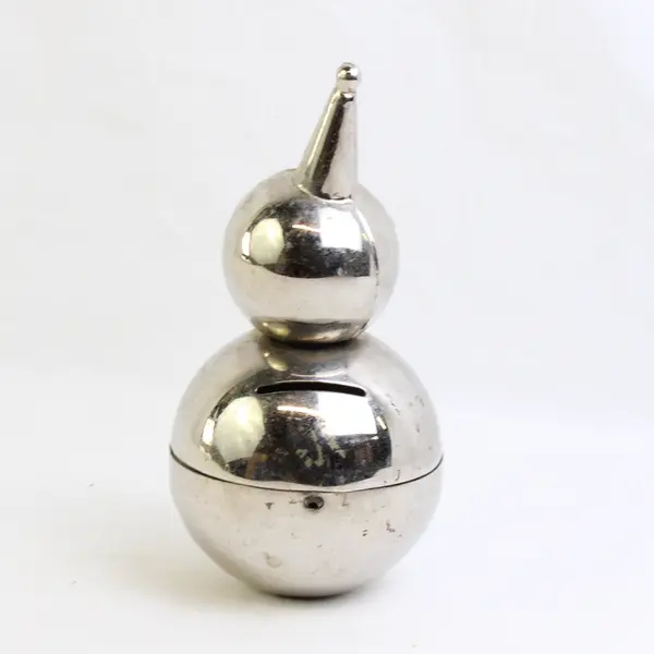 Vintage Metal Raimond Clown Roly Poly Coin Piggy Bank 6" Tall