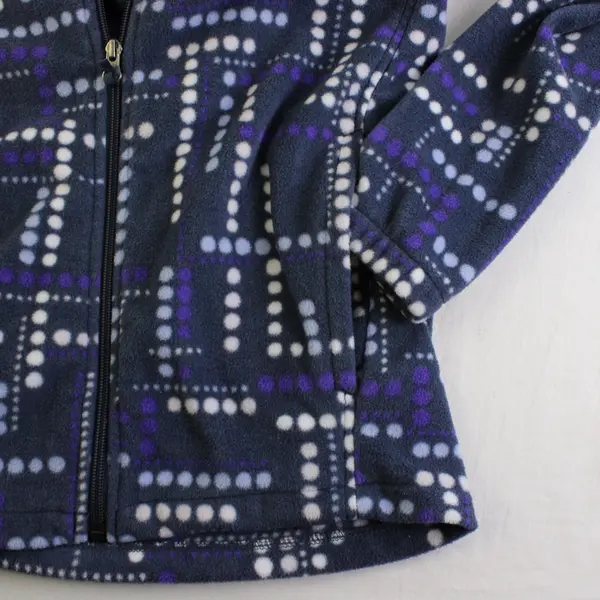 Columbia Youth L (14/16) Purple Dotted Design Full Zip Fleece Jacket