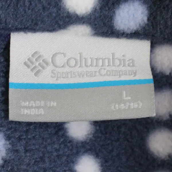 Columbia Youth L (14/16) Purple Dotted Design Full Zip Fleece Jacket