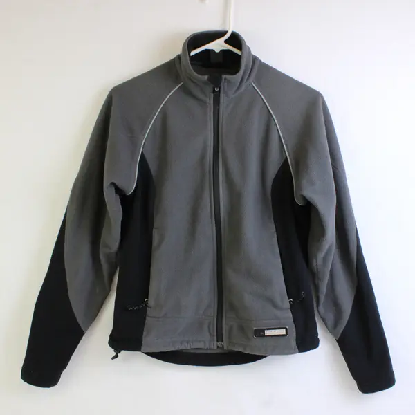 REI Women's S Gray/Black Polartec Full Zip Fleece Outdoor Hiking Jacket