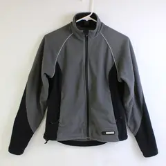 REI Women's S Gray/Black Polartec Full Zip Fleece Outdoor Hiking Jacket
