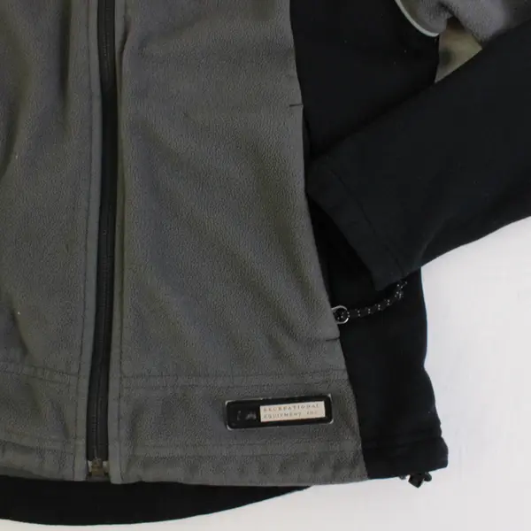 REI Women's S Gray/Black Polartec Full Zip Fleece Outdoor Hiking Jacket