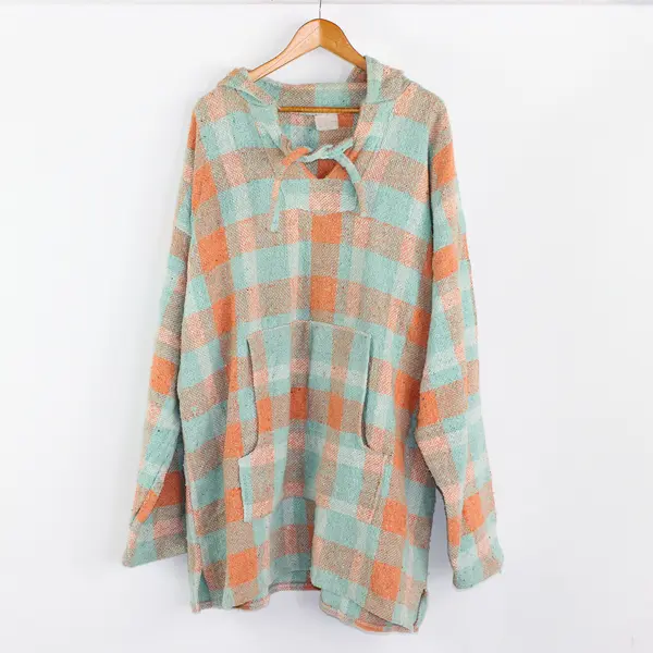 Unbranded Adult 2XL Colorful Plaid-Pattern Woven Pullover Sweater