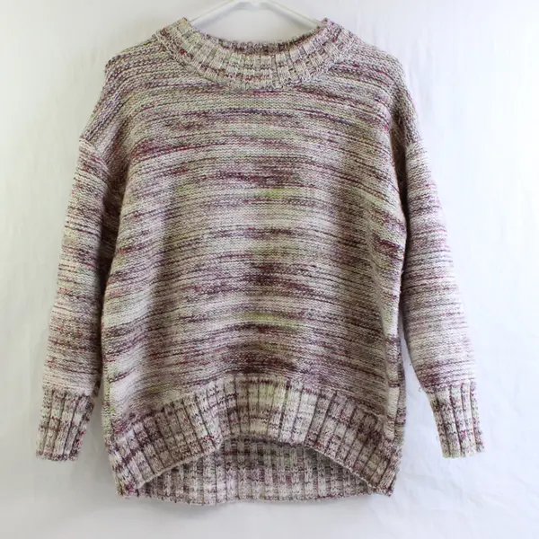 Old Navy Women's S Purple/Green Cozy Space Dye Rib-Knit Sweater