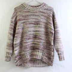 Old Navy Women's S Purple/Green Cozy Space Dye Rib-Knit Sweater