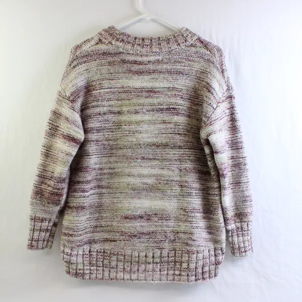 Old Navy Women's S Purple/Green Cozy Space Dye Rib-Knit Sweater