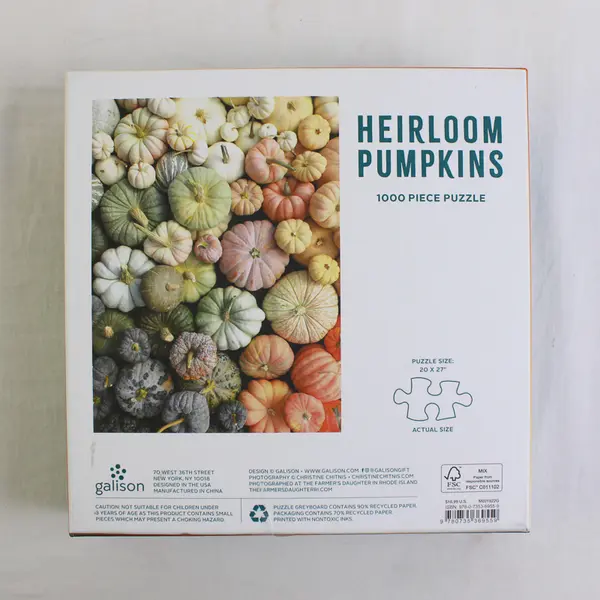Heirloom Pumpkins 1000 Piece Jigsaw Puzzle #M021822G, Complete 