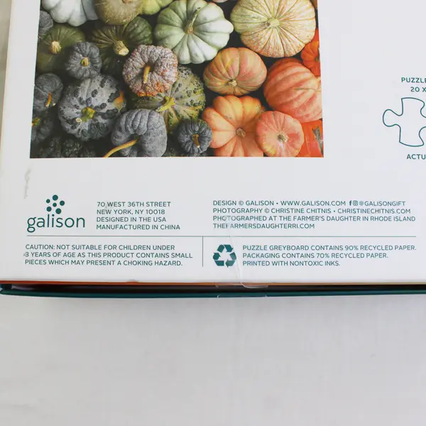 Heirloom Pumpkins 1000 Piece Jigsaw Puzzle #M021822G, Complete 