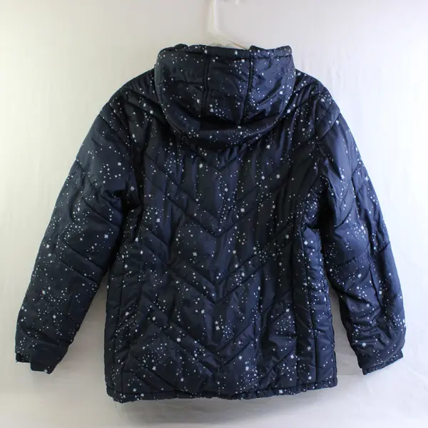 Xersion Women's XL Navy Reversible Full Zip Hooded Puffer Jacket