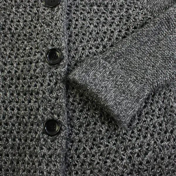 Carolyn Taylor Women's S Gray Button Up Mock Neck Knit Sweater