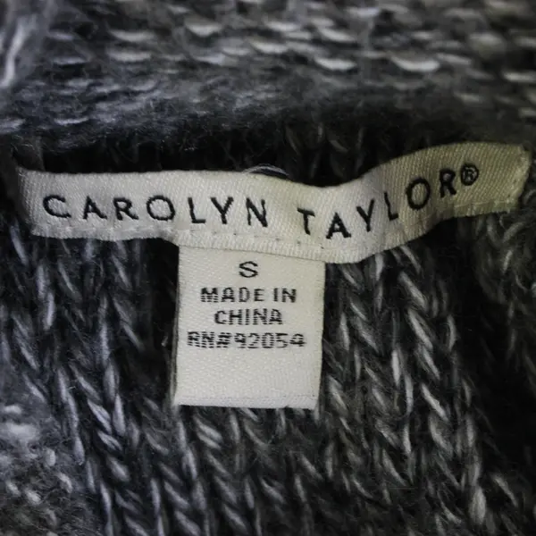 Carolyn Taylor Women's S Gray Button Up Mock Neck Knit Sweater