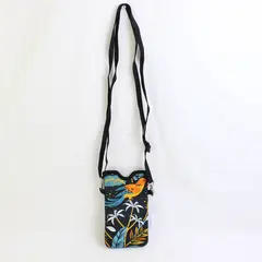 Tainada Neoprene Phone Sleeve Pouch with Strap Lanyard - Bird Leaf Pattern