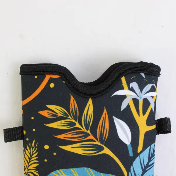 Tainada Neoprene Phone Sleeve Pouch with Strap Lanyard - Bird Leaf Pattern