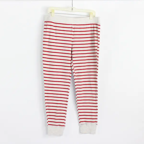 Set of 2 Gilligan & O'Malley Women's L Red Striped Waffle Knit Pajama Set