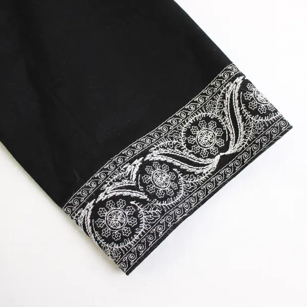 Vtg Jones NY Women's 10 Blk/Wht 1/2 Sleeve Paisley Open Front Blazer Jacket