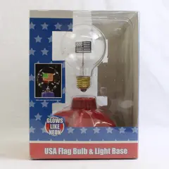NWT 2002 BLIP USA American Flag Neon Light Bulb Red Star Base Patriotic Lamp