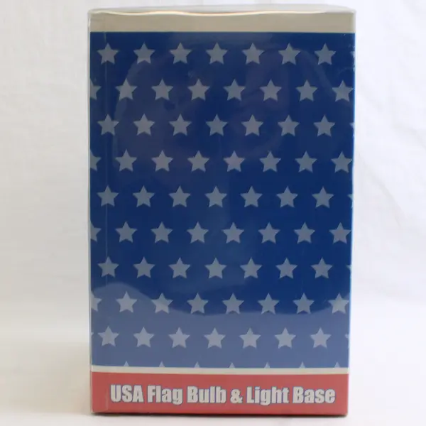 NWT 2002 BLIP USA American Flag Neon Light Bulb Red Star Base Patriotic Lamp