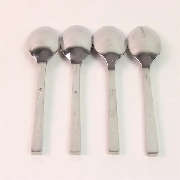 Lot of 4 Oneida Silver Chef's Table Pattern 18/0 SS Teaspoons 6.25" Good