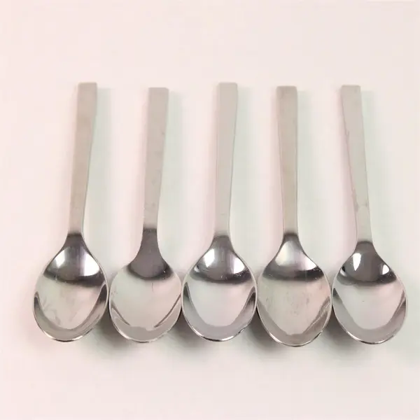 Lot of 5 Oneida Silver Chef's Table Pattern 18/0 SS Teaspoons 6.25" Good