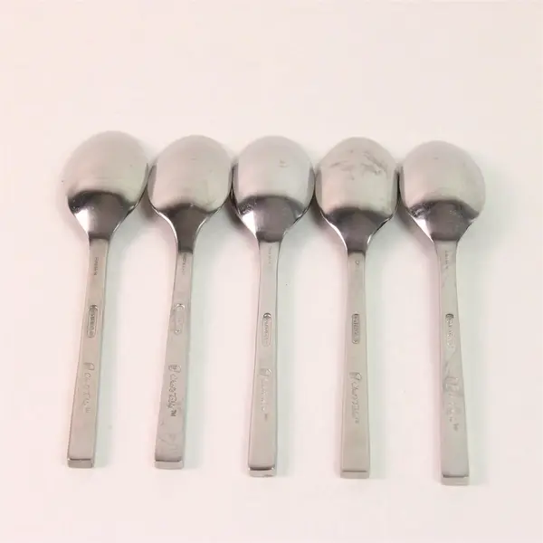 Lot of 5 Oneida Silver Chef's Table Pattern 18/0 SS Teaspoons 6.25" Good