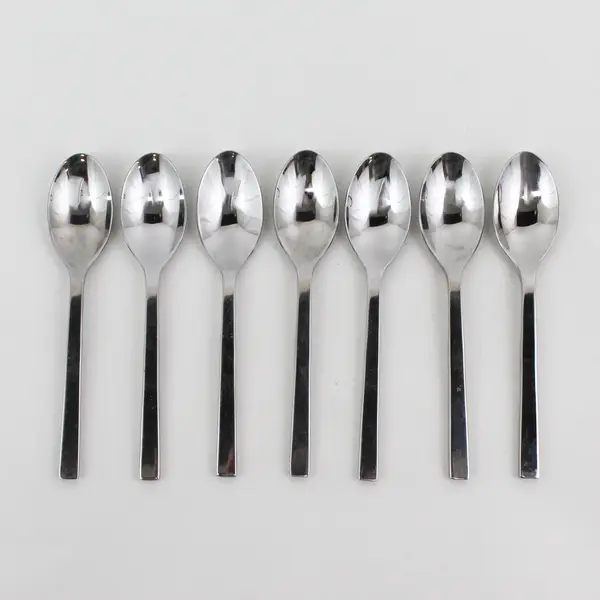 Lot of 7 Oneida Silver Chef's Table Pattern 18/0 SS Teaspoons 6.25" Good