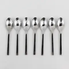 Lot of 7 Oneida Silver Chef's Table Pattern 18/0 SS Teaspoons 6.25" Good
