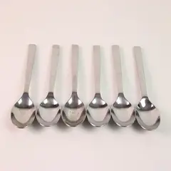 Lot of 6 Oneida Silver Chef's Table Pattern 18/0 SS Oval Soup Spoons 7" Good