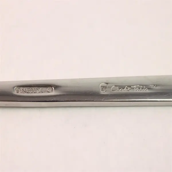 Lot of 6 Oneida Silver Chef's Table Pattern 18/0 SS Oval Soup Spoons 7" Good