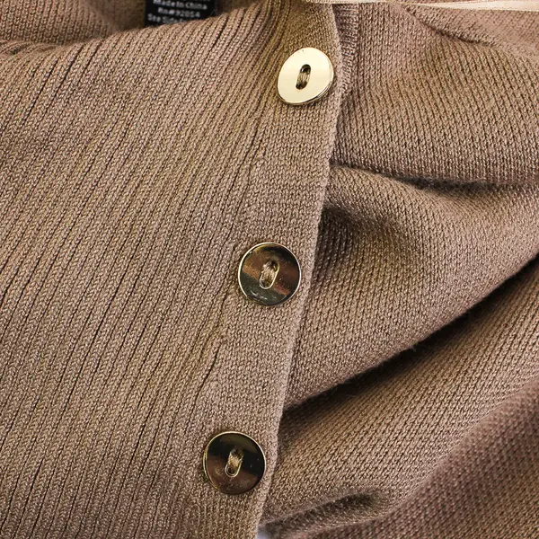 A Love Story Women's S/M Brown Knit Mock Neck Oversized Long Sleeve Sweater