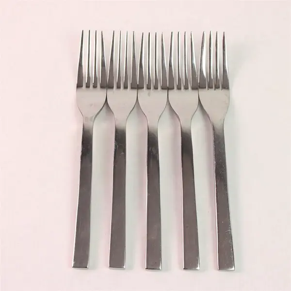 Lot of 5 Oneida Silver Chef's Table Pattern 18/0 SS Dinner Forks 8" Good