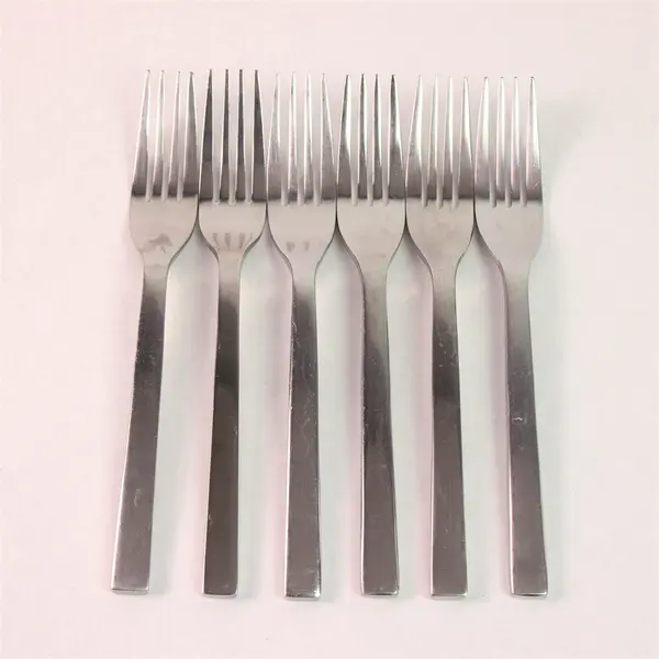 Lot of 6 Oneida Silver Chef's Table Pattern 18/0 SS Dinner Forks 8" Good
