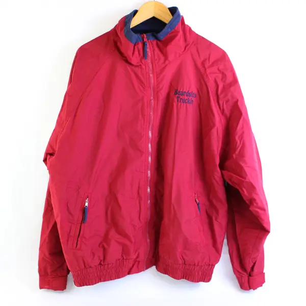 Vtg C Port and Co. Men's XL Red/Blue Fleece Lined Full Zip Wind Breaker Jacket