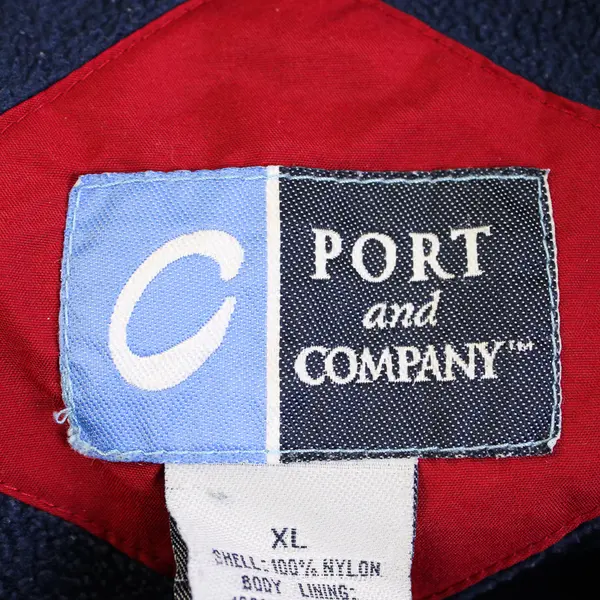 Vtg C Port and Co. Men's XL Red/Blue Fleece Lined Full Zip Wind Breaker Jacket