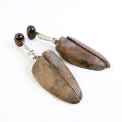 Set Of 2 Unbranded Vintage Wooden And Metal Shoe Stretcher 11.5" Long