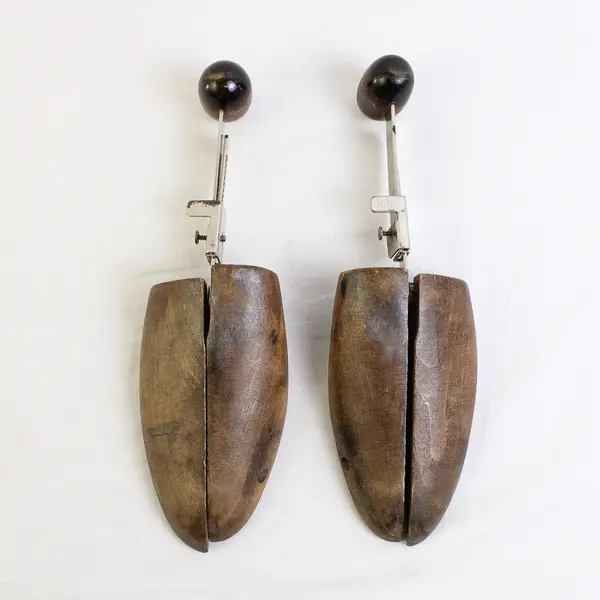 Set Of 2 Unbranded Vintage Wooden And Metal Shoe Stretcher 11.5" Long