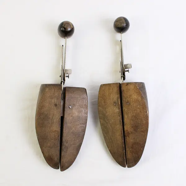 Set Of 2 Unbranded Vintage Wooden And Metal Shoe Stretcher 11.5" Long