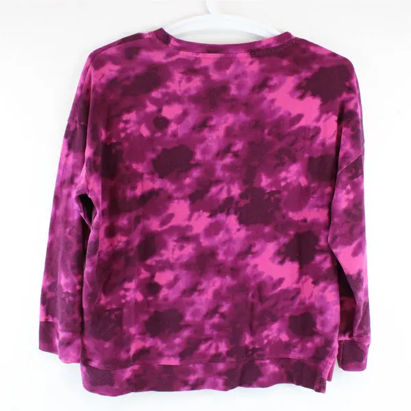 Terra & Sky Women's 0X (14W) Dark Purple Tie Dye Crew Neck Pullover Sweater