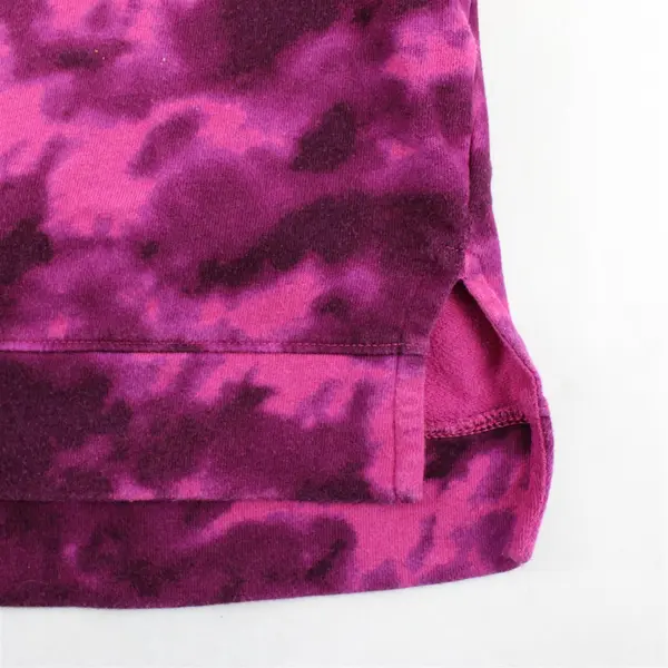 Terra & Sky Women's 0X (14W) Dark Purple Tie Dye Crew Neck Pullover Sweater